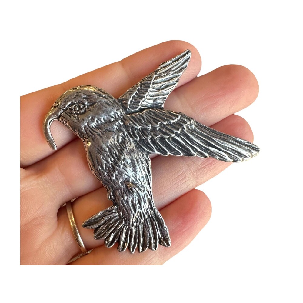 Vintage 1980’s Sheridan Fine Pewter Brooch Hummingbird  Handcrafted Pin Pewter